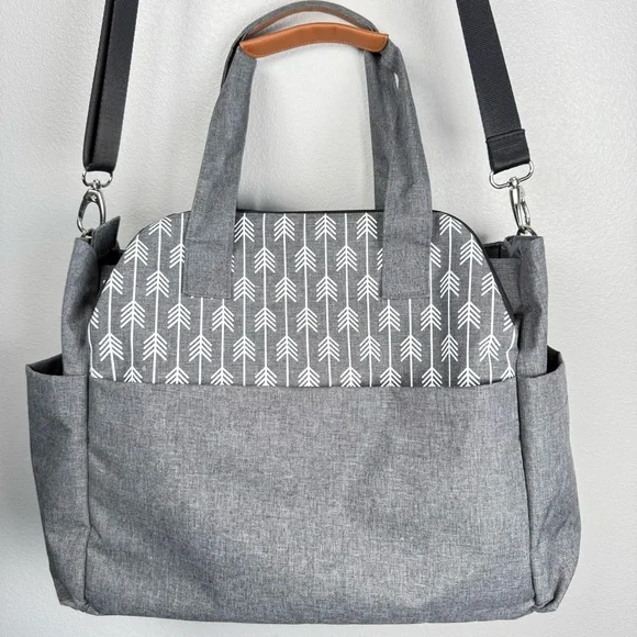 Leke Baby Gray Diaper Bag Tote - Picture 3 of 17